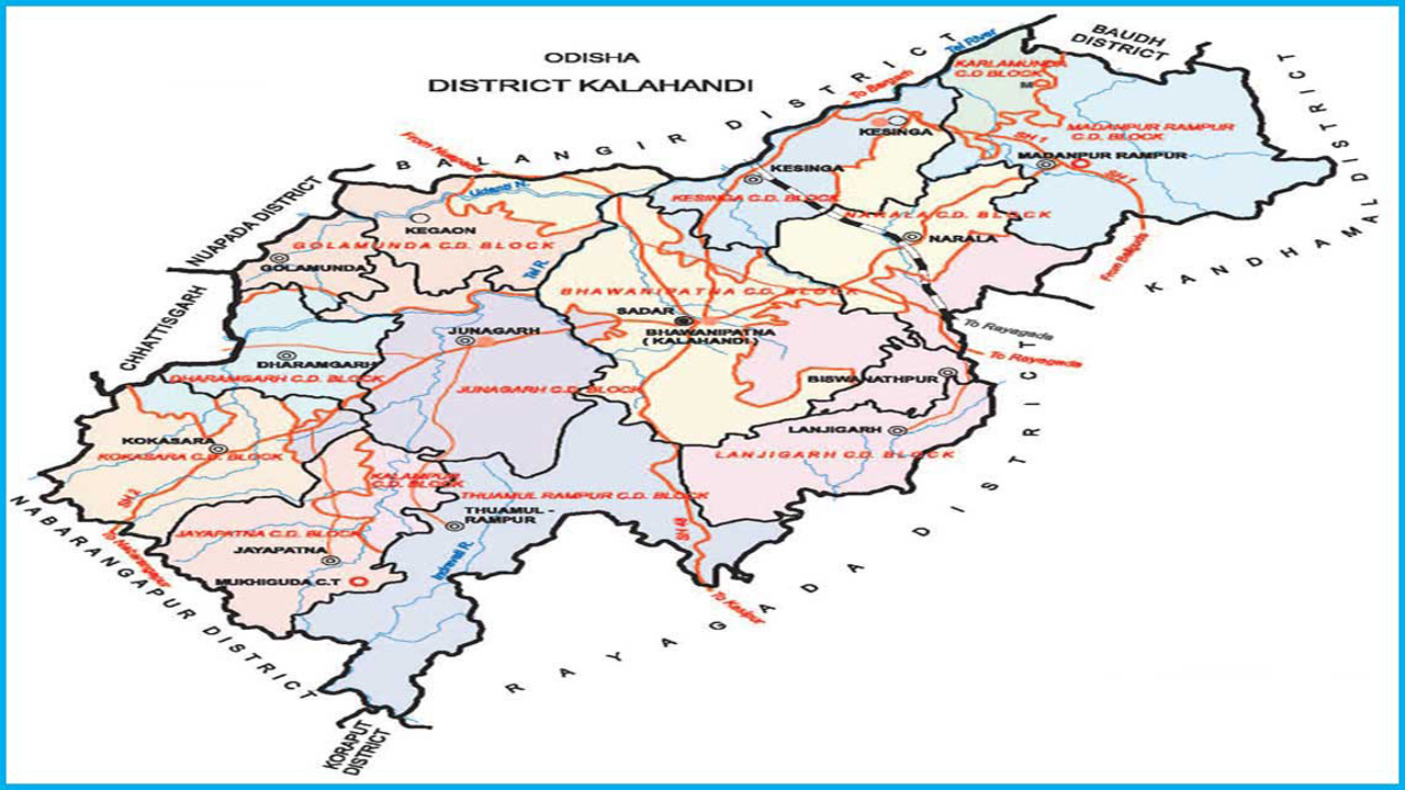 Kalahandi Map In Odisha Pincodes Of Odisha, Kalahandi – Gazeis